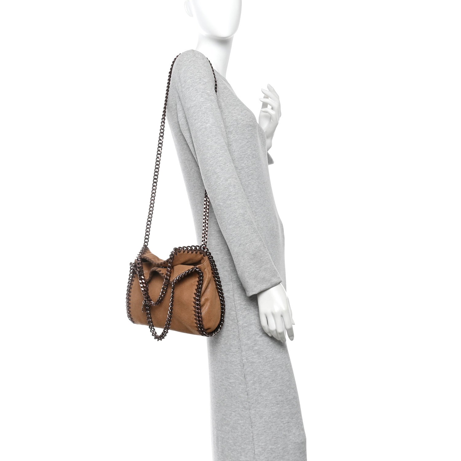 Stella McCartney Shaggy Deer Mini Falabella Fold Over Tote Camel 2 of 11