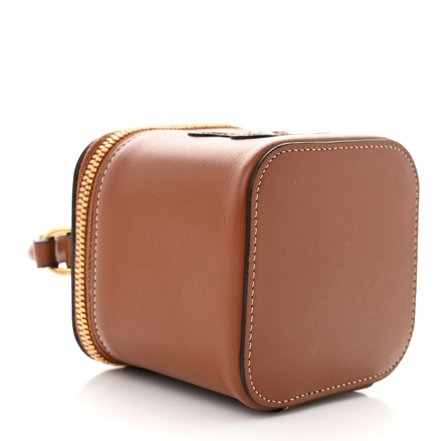 Celine Smooth Calfskin Cuir Triomphe Mini Vanity Case Tan 4 of 16