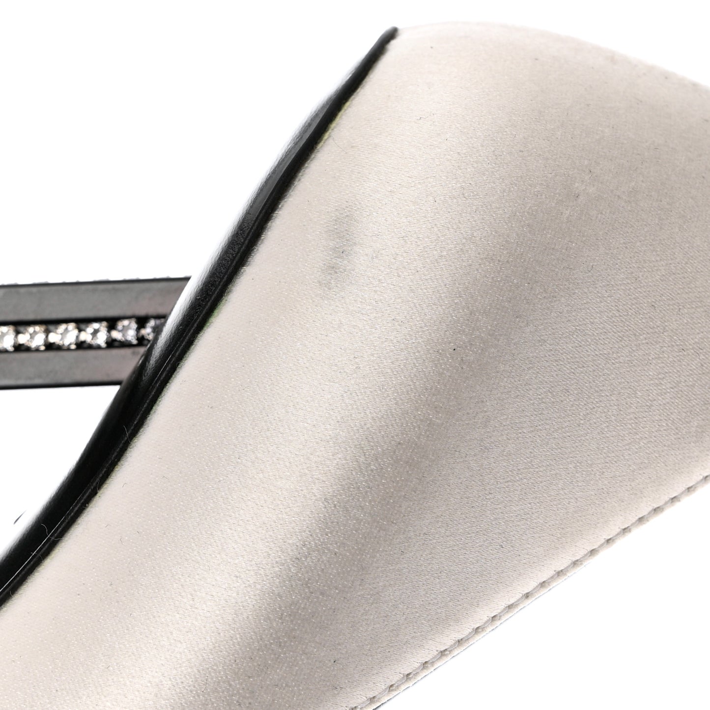 Satin Crystal Embellished Tower 110 Pump 35 White