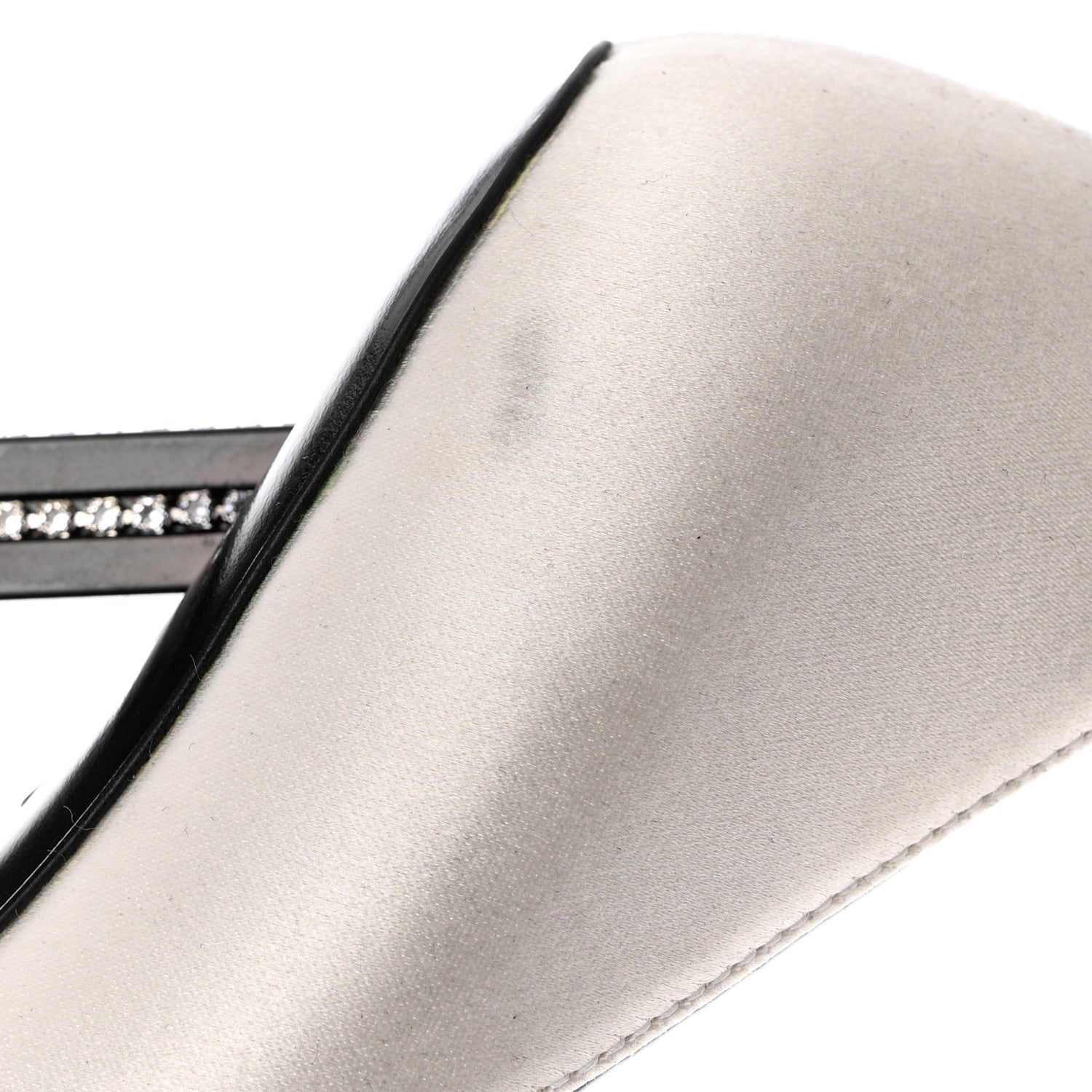 Saint Laurent Satin Crystal Embellished Tower 110 Pump 35 White 10 of 13