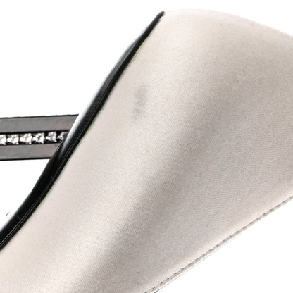 Saint Laurent Satin Crystal Embellished Tower 110 Pump 35 White 10 of 13