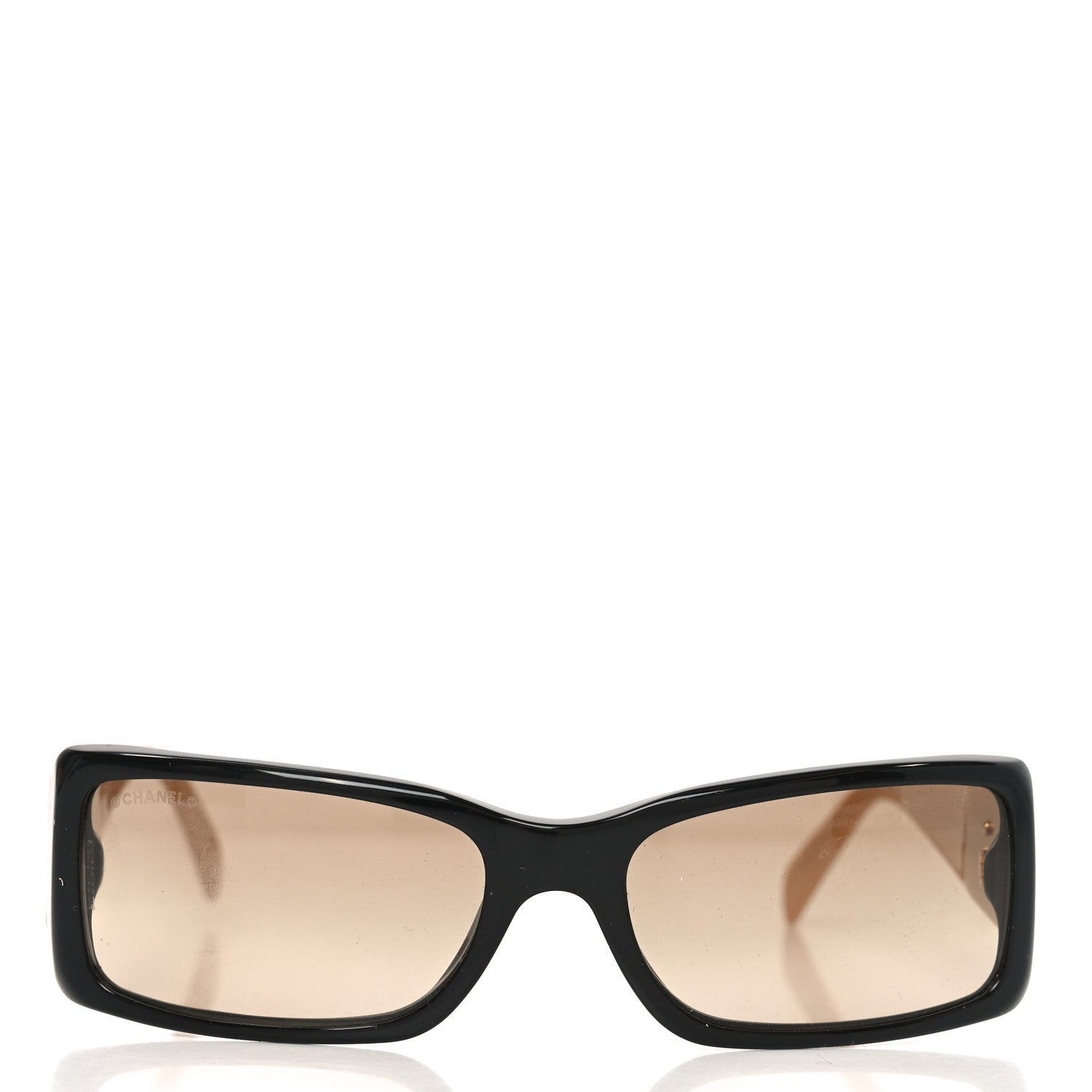 Chanel Acetate Rectangle Sunglasses 5078 Black Beige 2 of 6