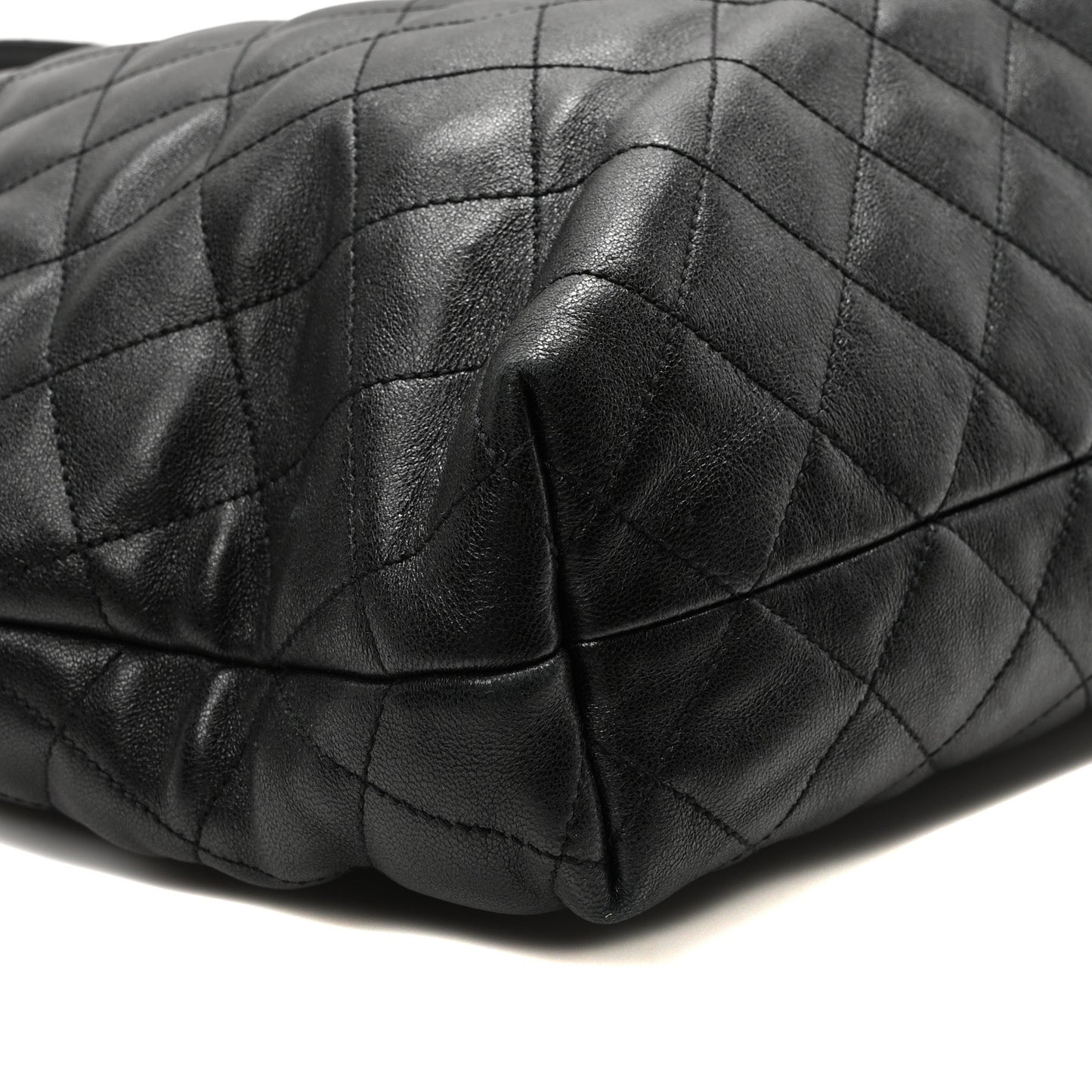 Lambskin Quilted Maxi Icare Shopping Tote Black
