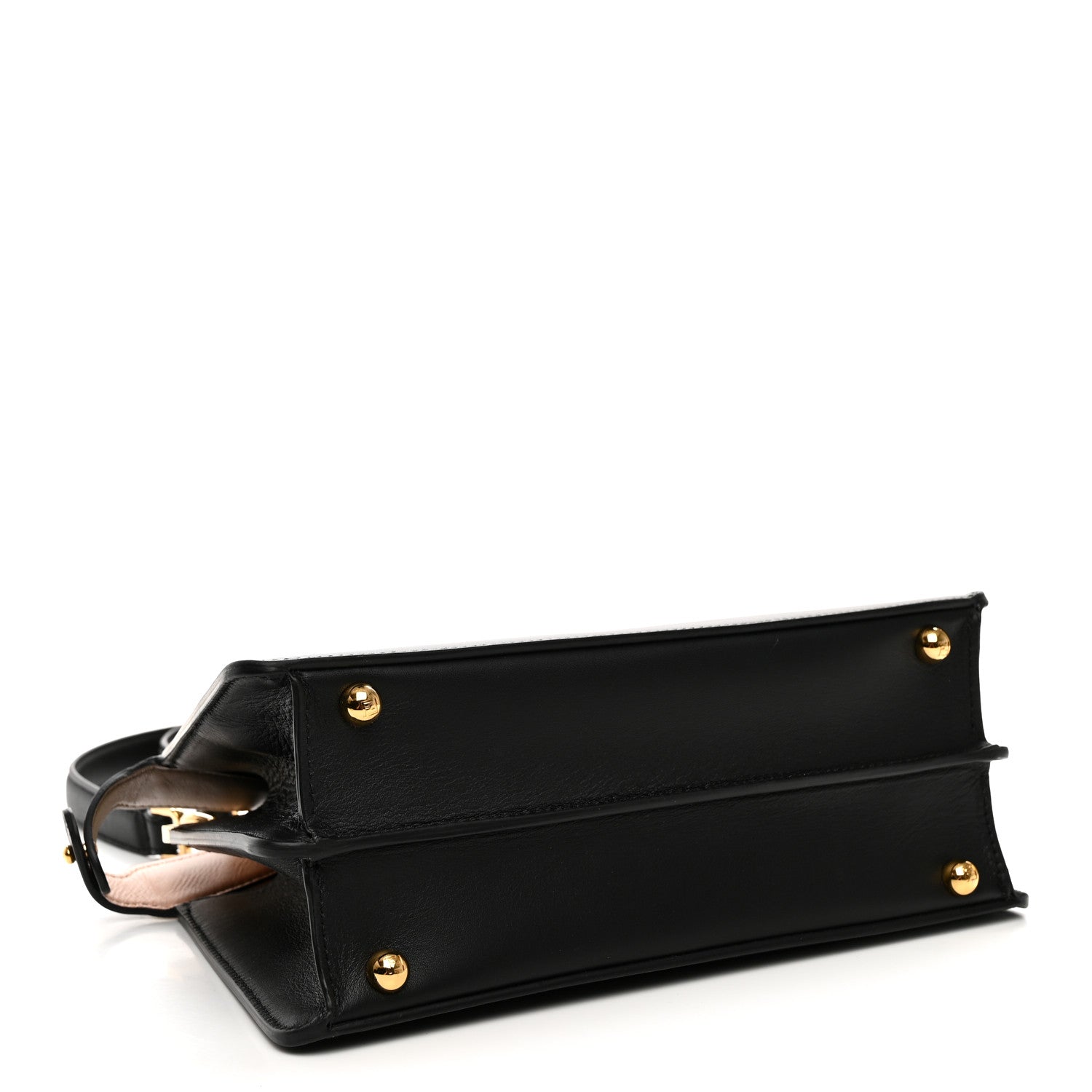 Fendi Vitello Seta Nappa Bi-Color Small Peekaboo I SEE U Satchel Black Light Rose Tortora 4 of 12