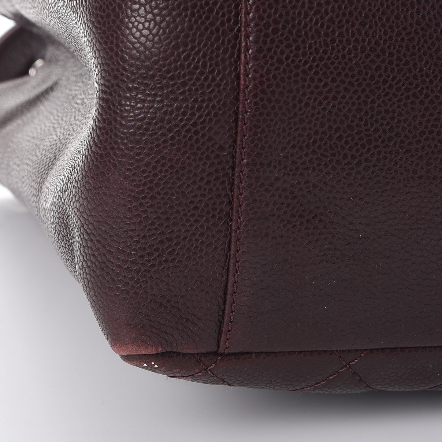 Caviar Quilted Grand Shopping Tote GST Dark Burgundy
