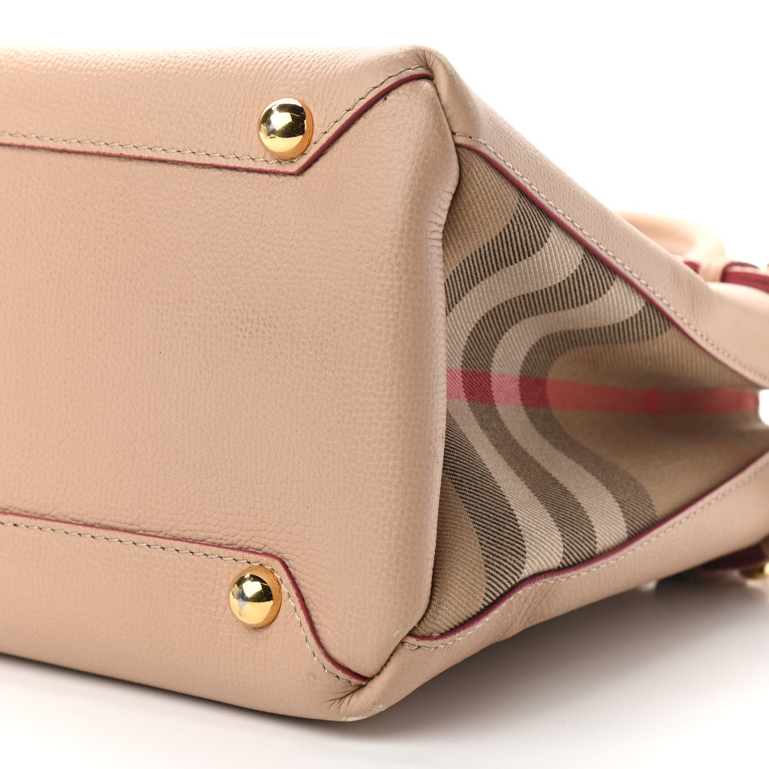 Burberry Grainy Calfskin House Check Medium Banner Tote Beige 9 of 9