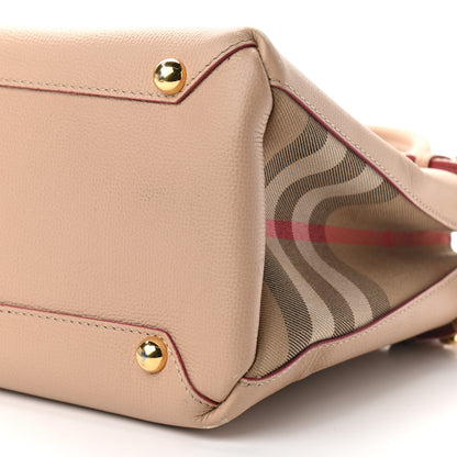 Burberry Grainy Calfskin House Check Medium Banner Tote Beige 9 of 9