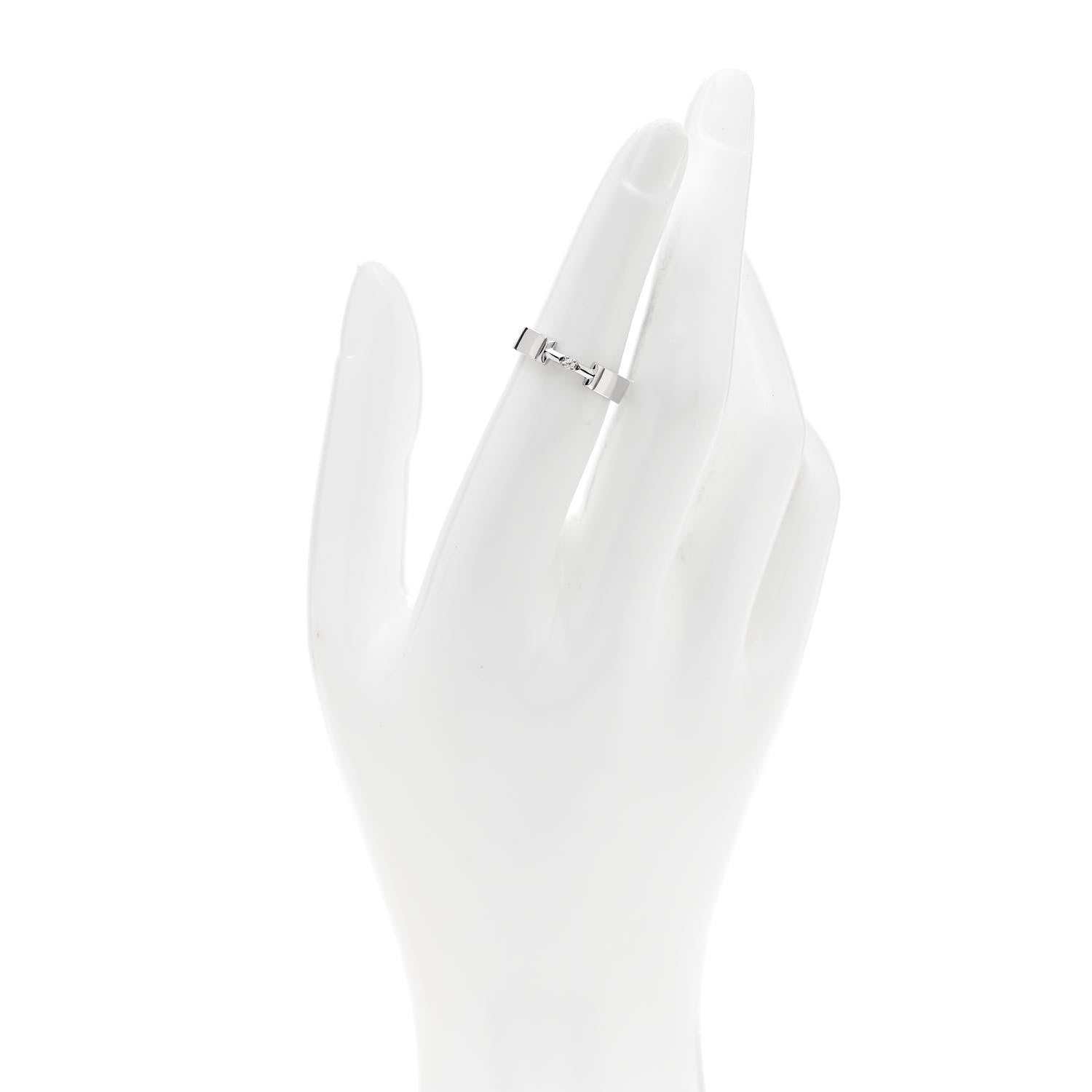 Tiffany 18K White Gold T True Diamond Link Ring 50 5.5 2 of 5