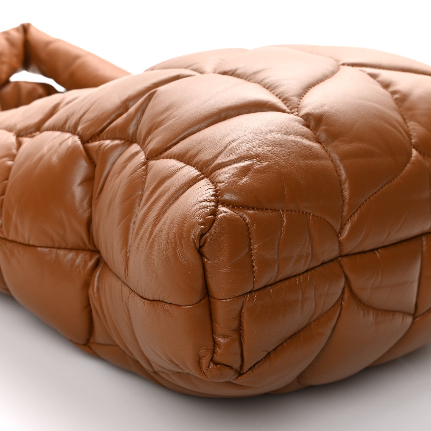 Nappa Pillow Quilted Big Softie Tote Tobacco Brown