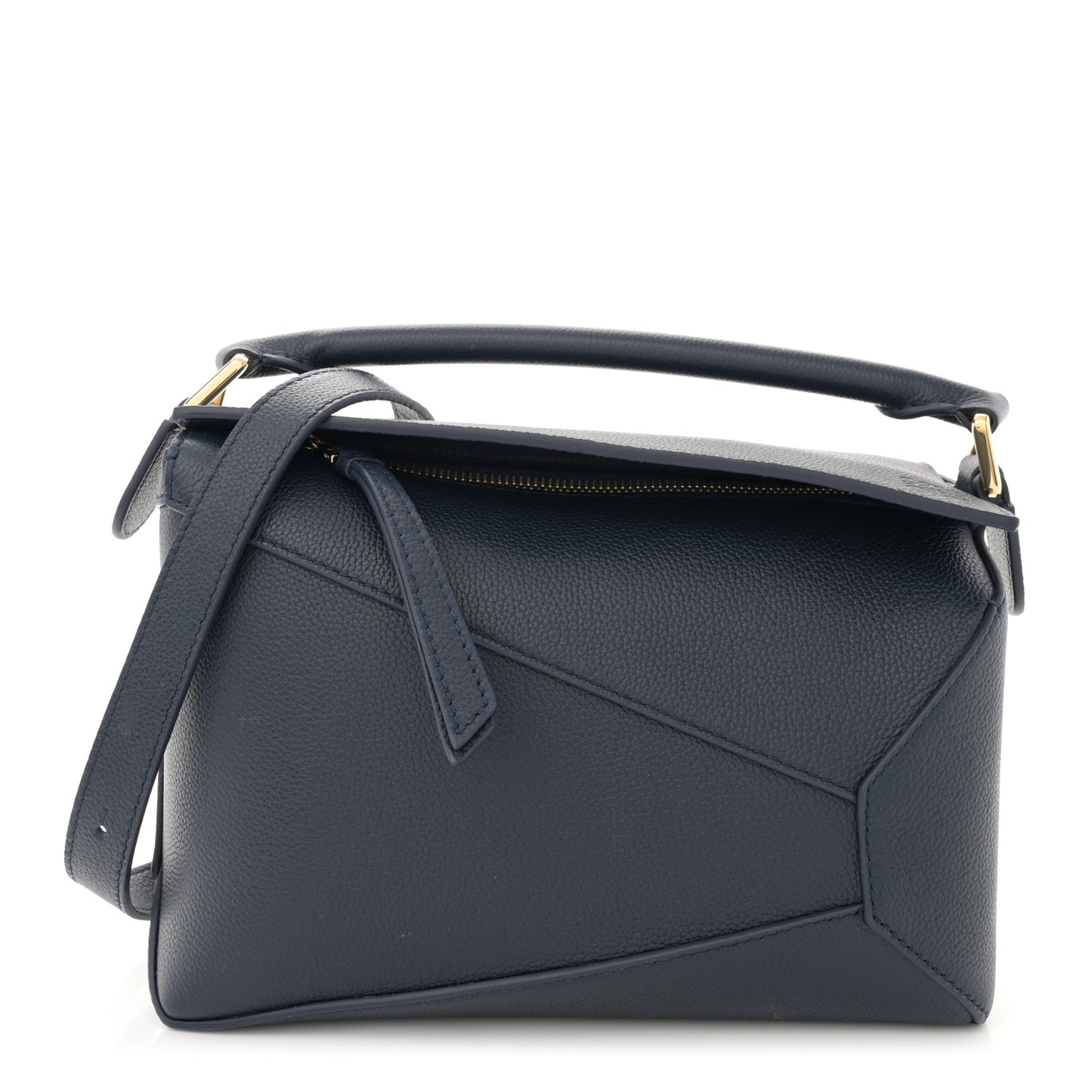 Soft Grained Calfskin Small Puzzle Edge Bag Deep Navy