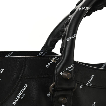 Balenciaga Veau Allover Logo Classic Hardware City Black White 13 of 13