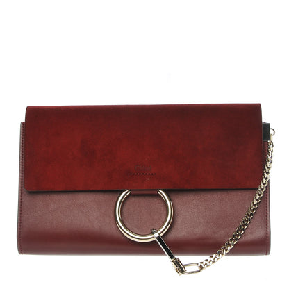 Chloe Suede Calfskin Faye Clutch Plum Purple 1 of 10
