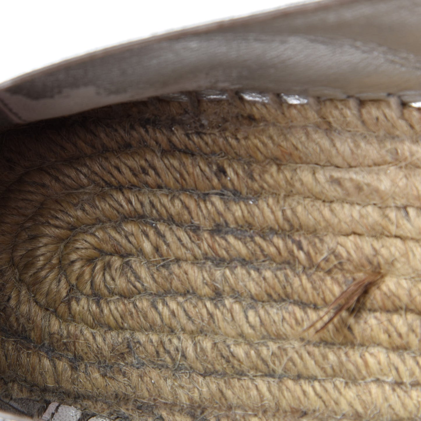 Laminated Goatskin CC Espadrilles 39 Silver