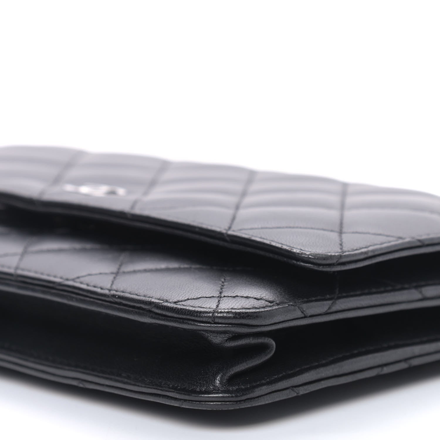 Chanel Lambskin Quilted Wallet On Chain WOC Black 10 of 10