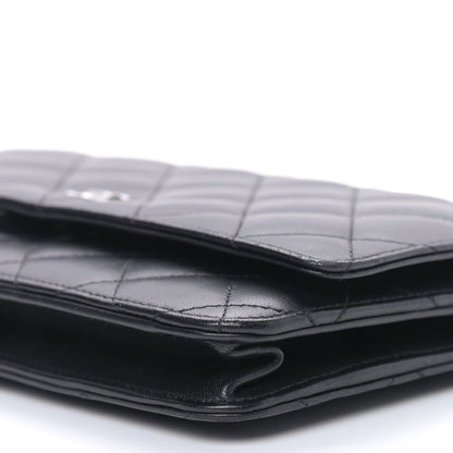 Chanel Lambskin Quilted Wallet On Chain WOC Black 10 of 10
