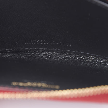 Saint Laurent Lambskin Matelasse Monogram Vicky Zip Around Card Holder Rouge Eros 6 of 9