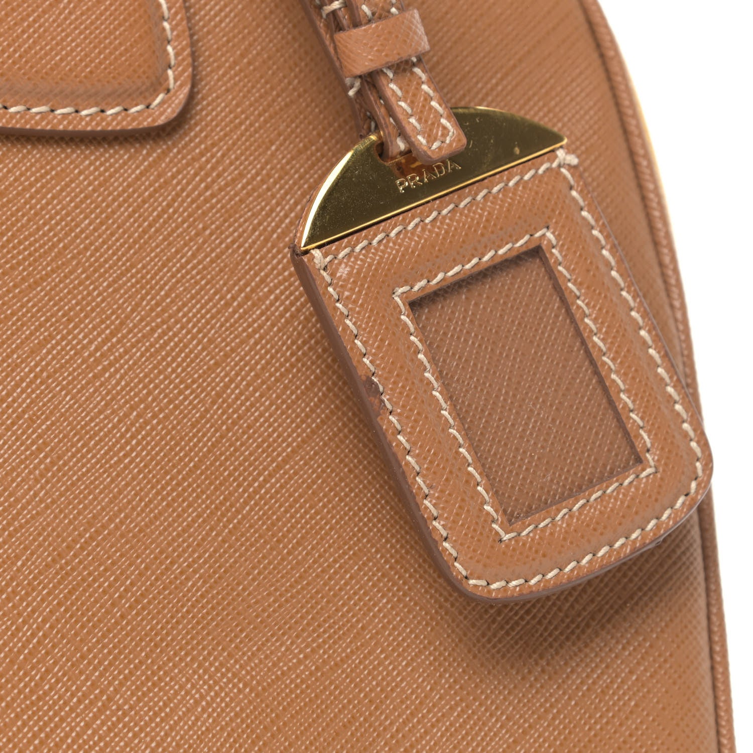 Prada Saffiano Lux Bauletto Caramel Mimosa 10 of 18