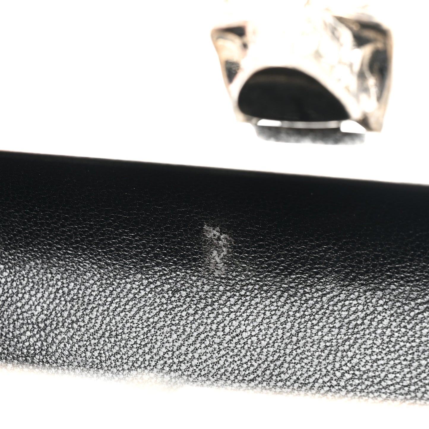 Calfskin Whipstitch Britannia Skull Box Clutch White Black