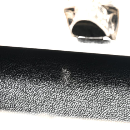 Alexander McQueen Calfskin Whipstitch Britannia Skull Box Clutch White Black 10 of 10