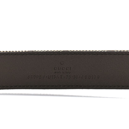 Gucci Jumbo GG Monogram Textured Dollar Calfskin Bamboo 30mm Belt 75 30 Camel Ebony New Acero Pomegranate Red 4 of 4