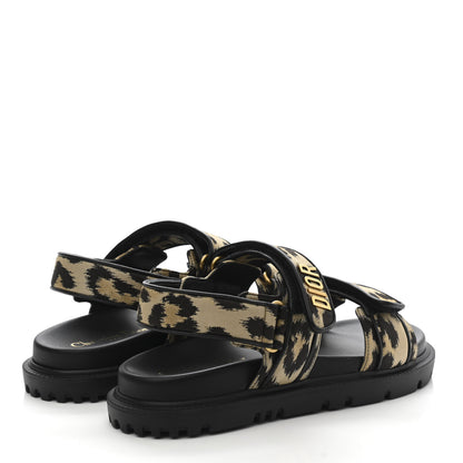 Christian Dior Technical Fabric Mizza Print DiorAct Sandals 37 Beige Multicolor 4 of 9