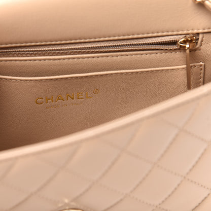 Chanel Lambskin Quilted Mini Rectangular Flap Dark Beige 5 of 11