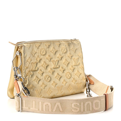 Louis Vuitton Lambskin Embossed Monogram Coussin PM Gold 3 of 10