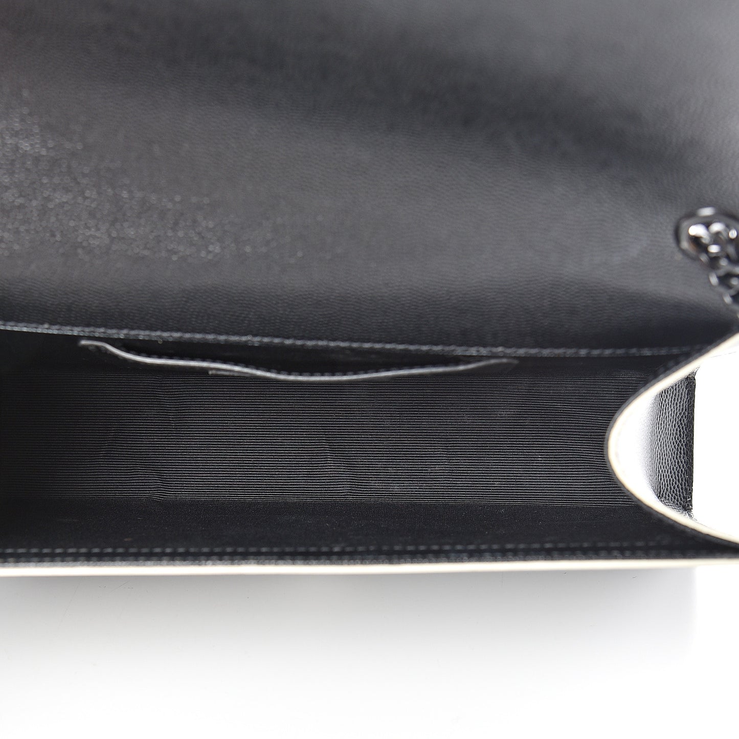 Grain De Poudre Medium Classic Monogram Kate Satchel Black White