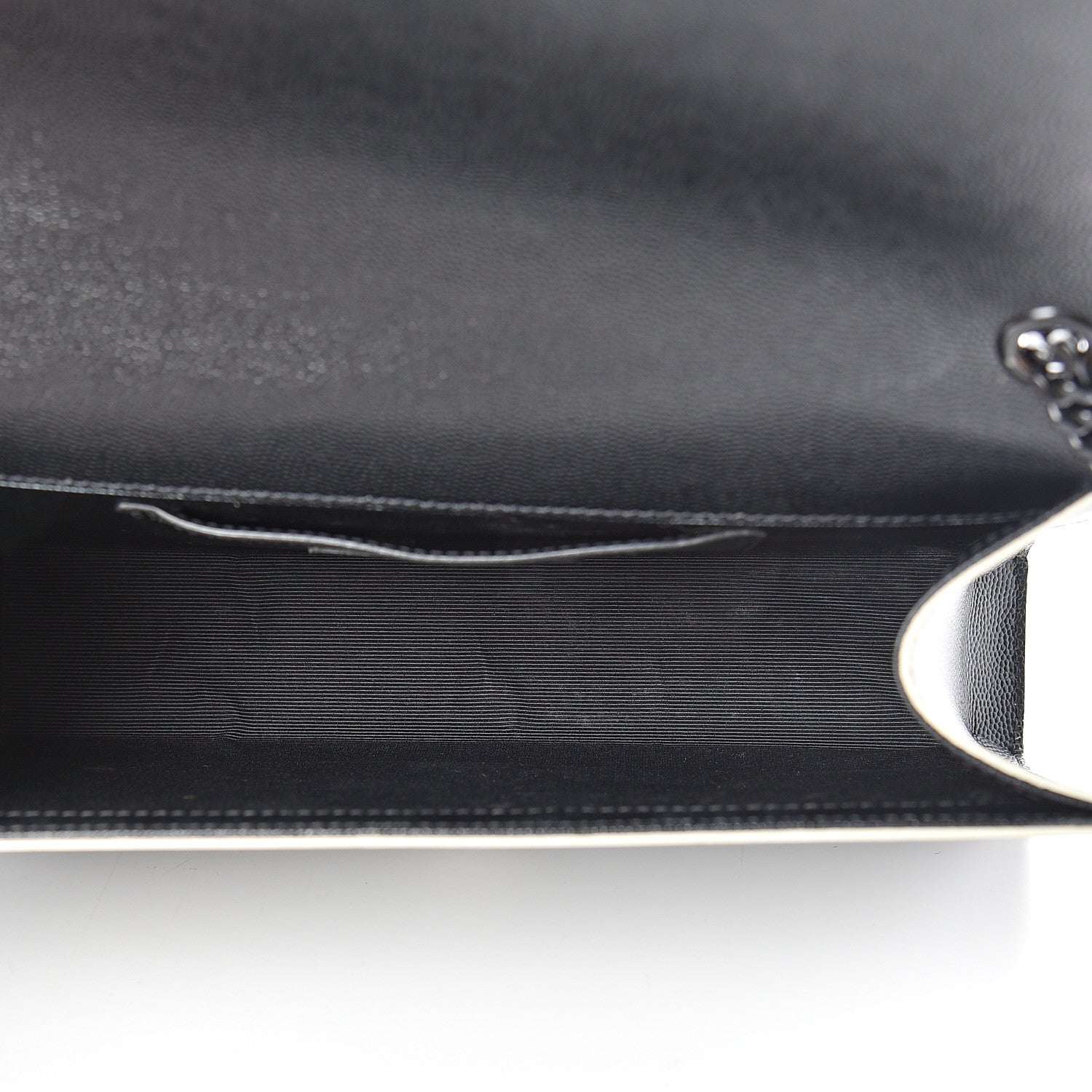 Saint Laurent Grain De Poudre Medium Classic Monogram Kate Satchel Black White 4 of 13