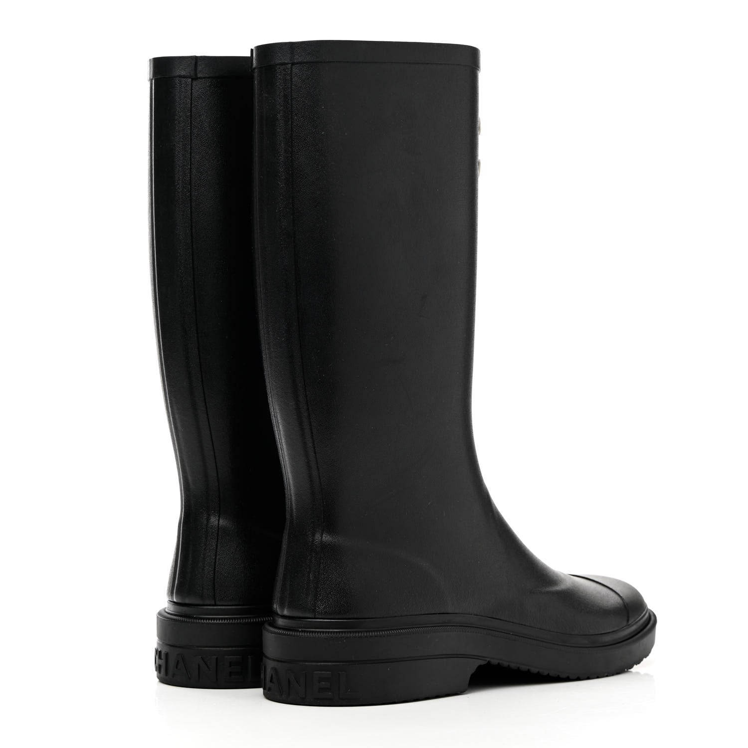 Chanel Caoutchouk CC High Boots 40 Black 4 of 10