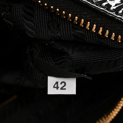 Prada Patent Naplak Re-Edition 2005 Shoulder Bag With Charm Black 8 of 12