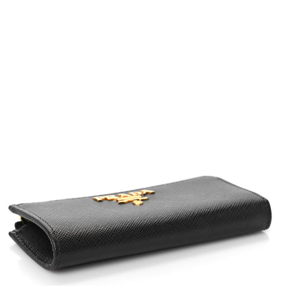 Prada Saffiano Metal Zip Around Key Holder Black 4 of 8