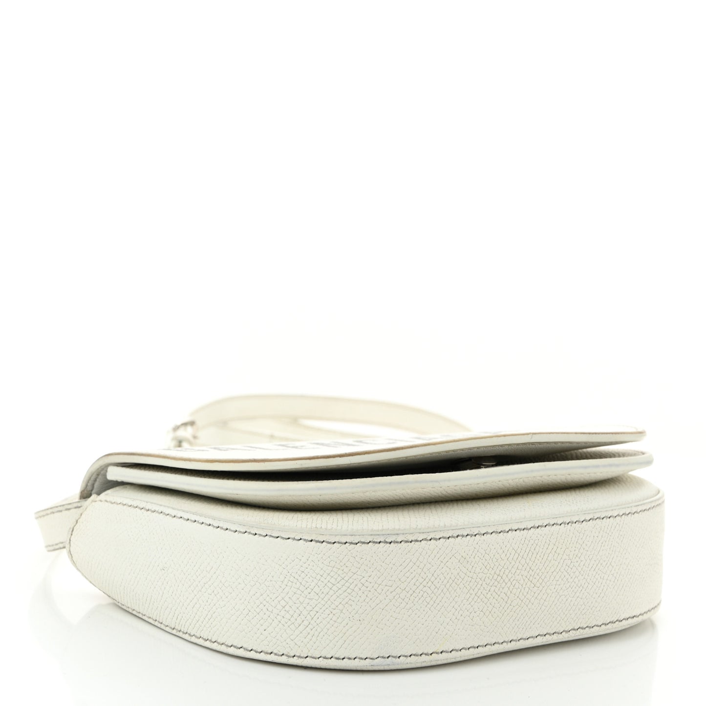 Grained Calfskin Logo Print Ville Day Bag XS White