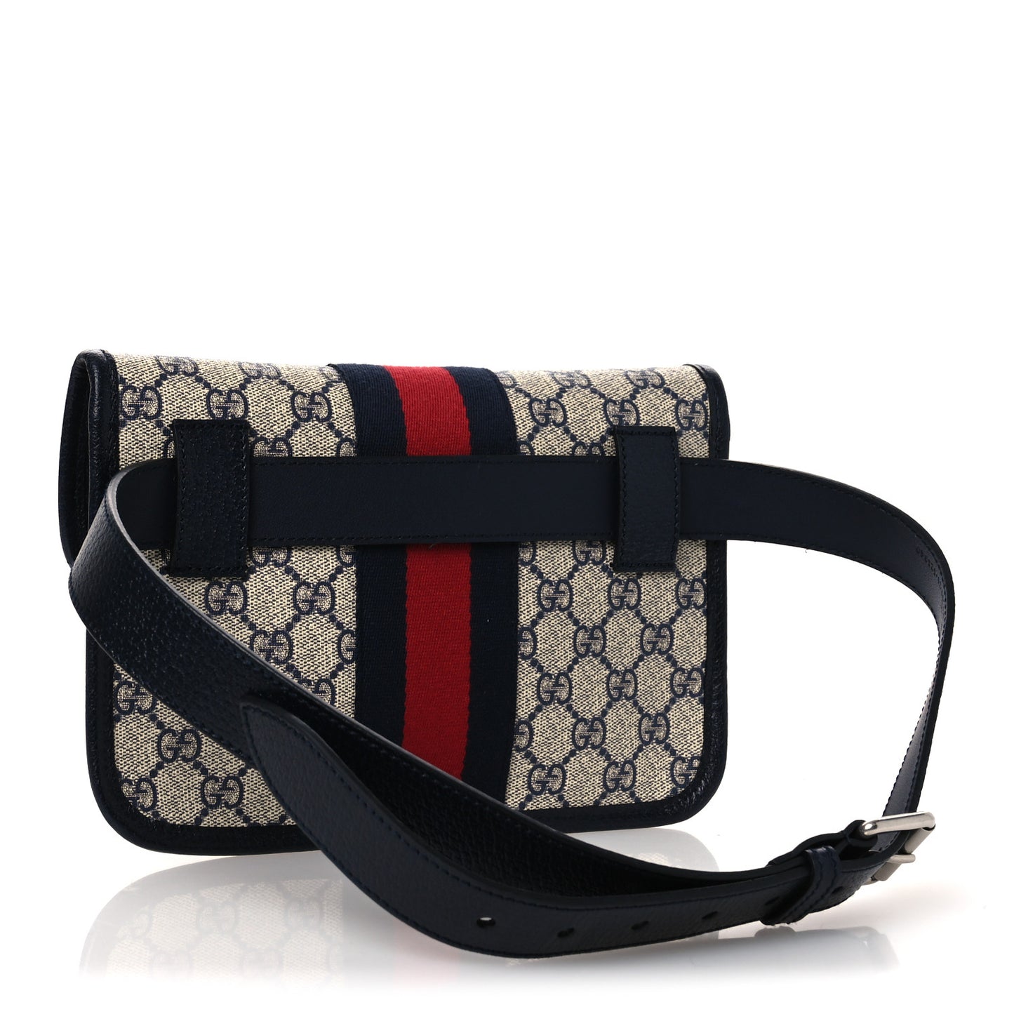 GG Supreme Monogram Web Small Ophidia Belt Bag 90 36 Beige Navy