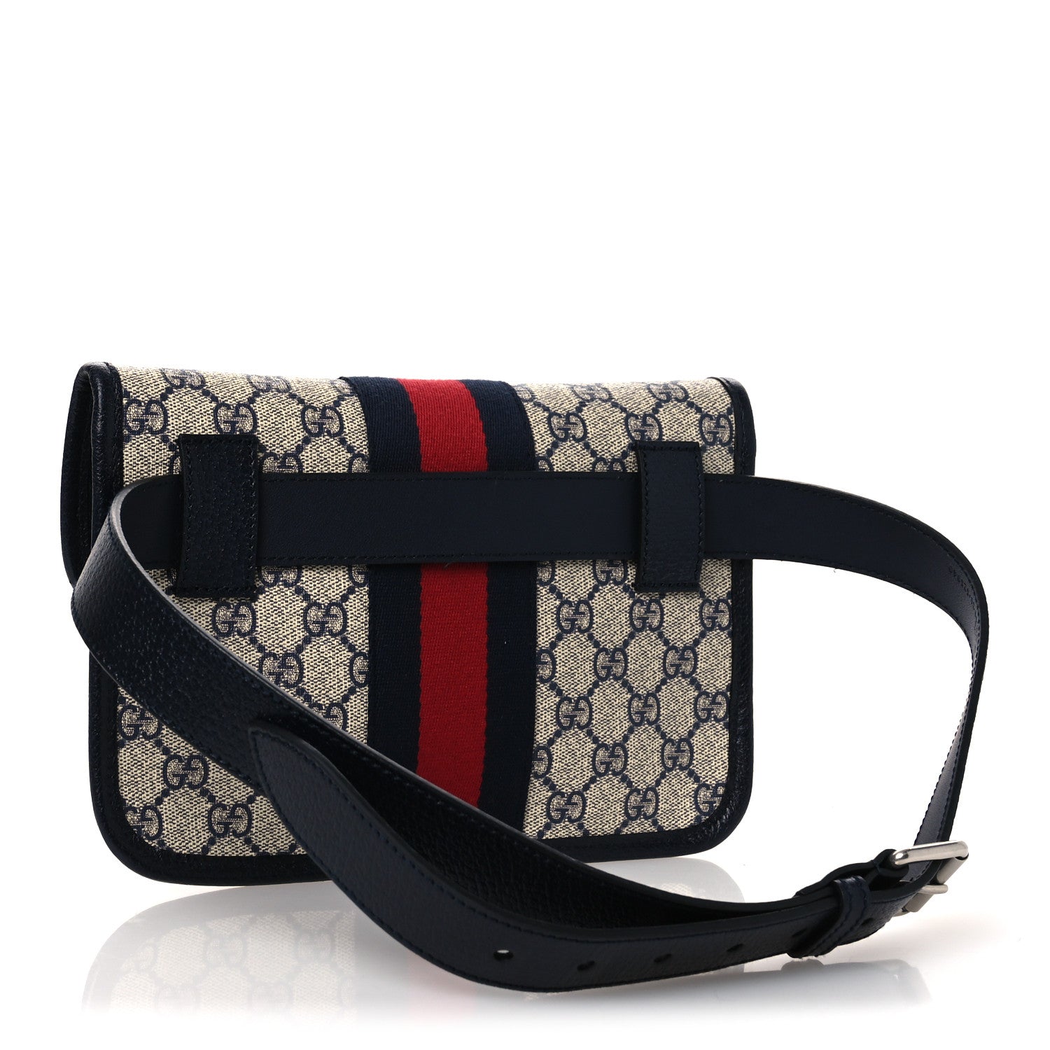 Gucci GG Supreme Monogram Web Small Ophidia Belt Bag 90 36 Beige Navy 3 of 10