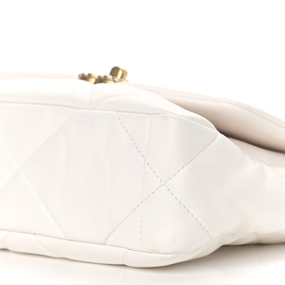 Chanel Goatskin Quilted Medium Chanel 19 Flap White 9 of 10
