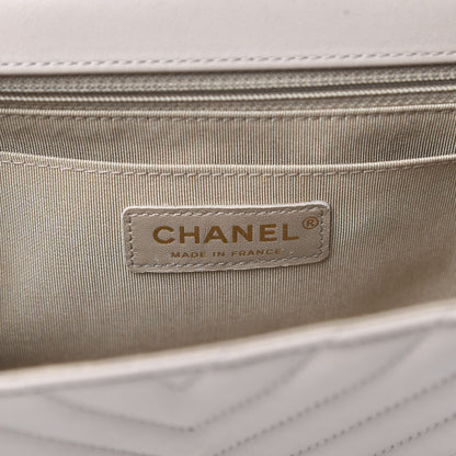 Chanel Calfskin Chevron Quilted Small Statement Flap Grey 6 of 11