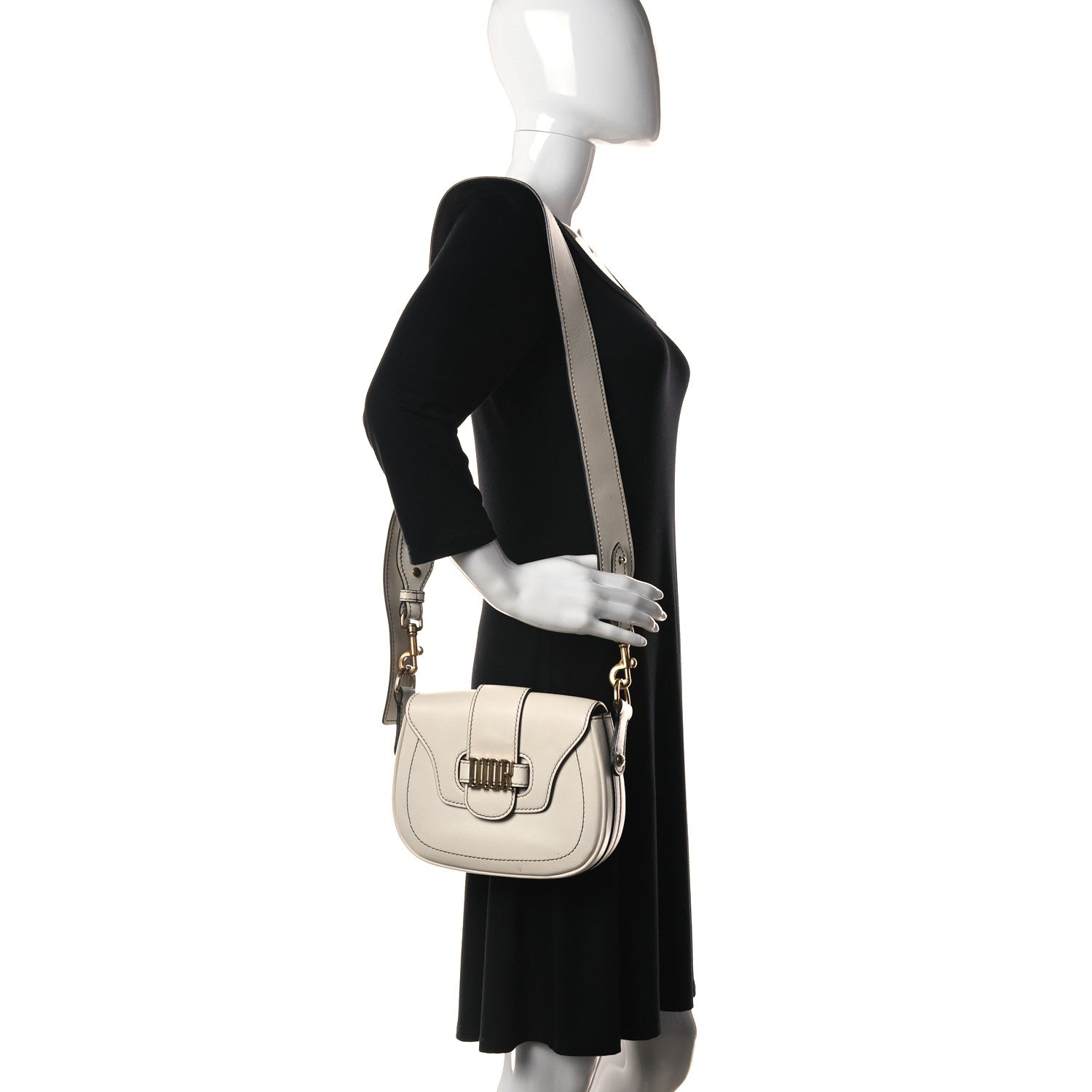 Christian Dior Calfskin D Fence Saddle Bag Latte 2 of 12