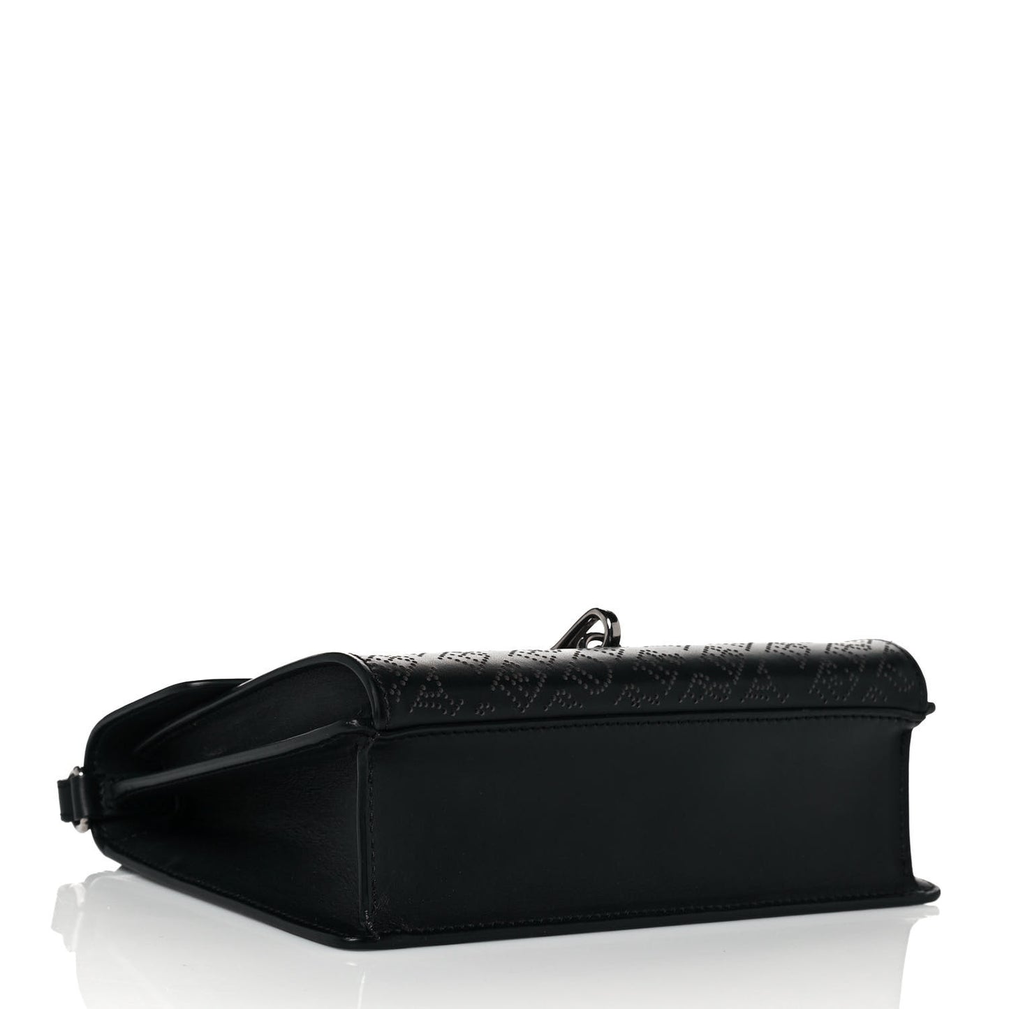 Calfskin Perforated Small Macken Crossbody Bag Black