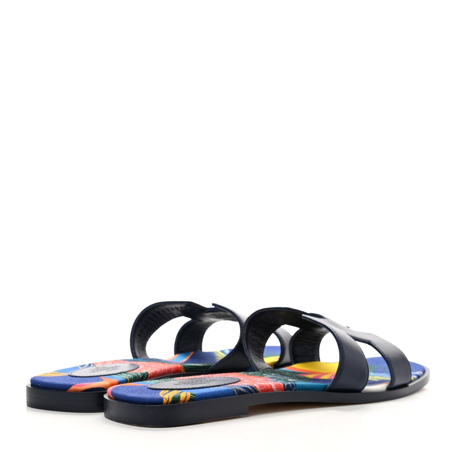 Calfskin Toucans de Paradis Oran Sandals 40 Bleu Indigo