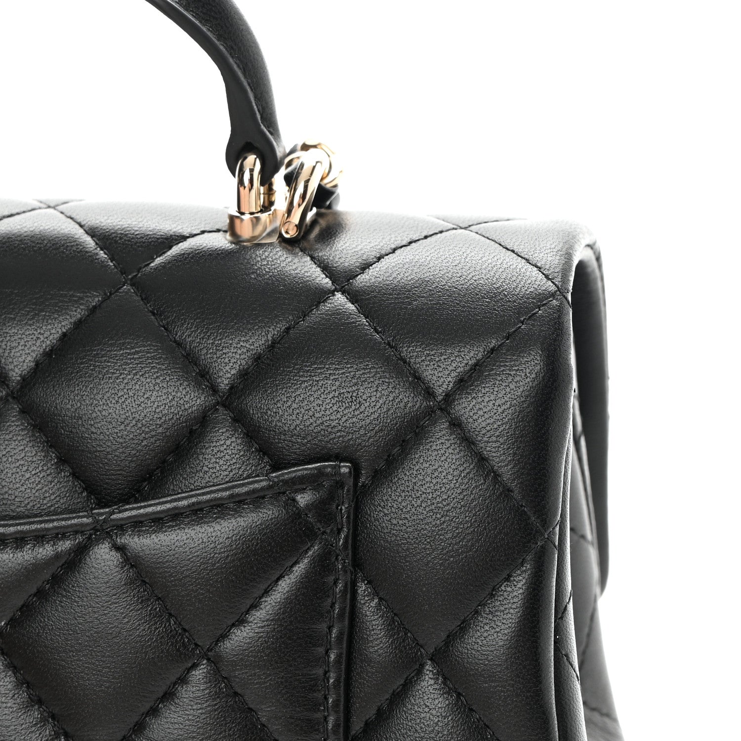 Chanel Lambskin Quilted Mini Top Handle Rectangular Flap Black 11 of 13
