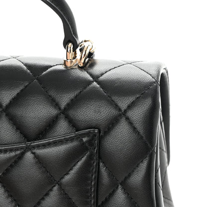 Chanel Lambskin Quilted Mini Top Handle Rectangular Flap Black 11 of 13