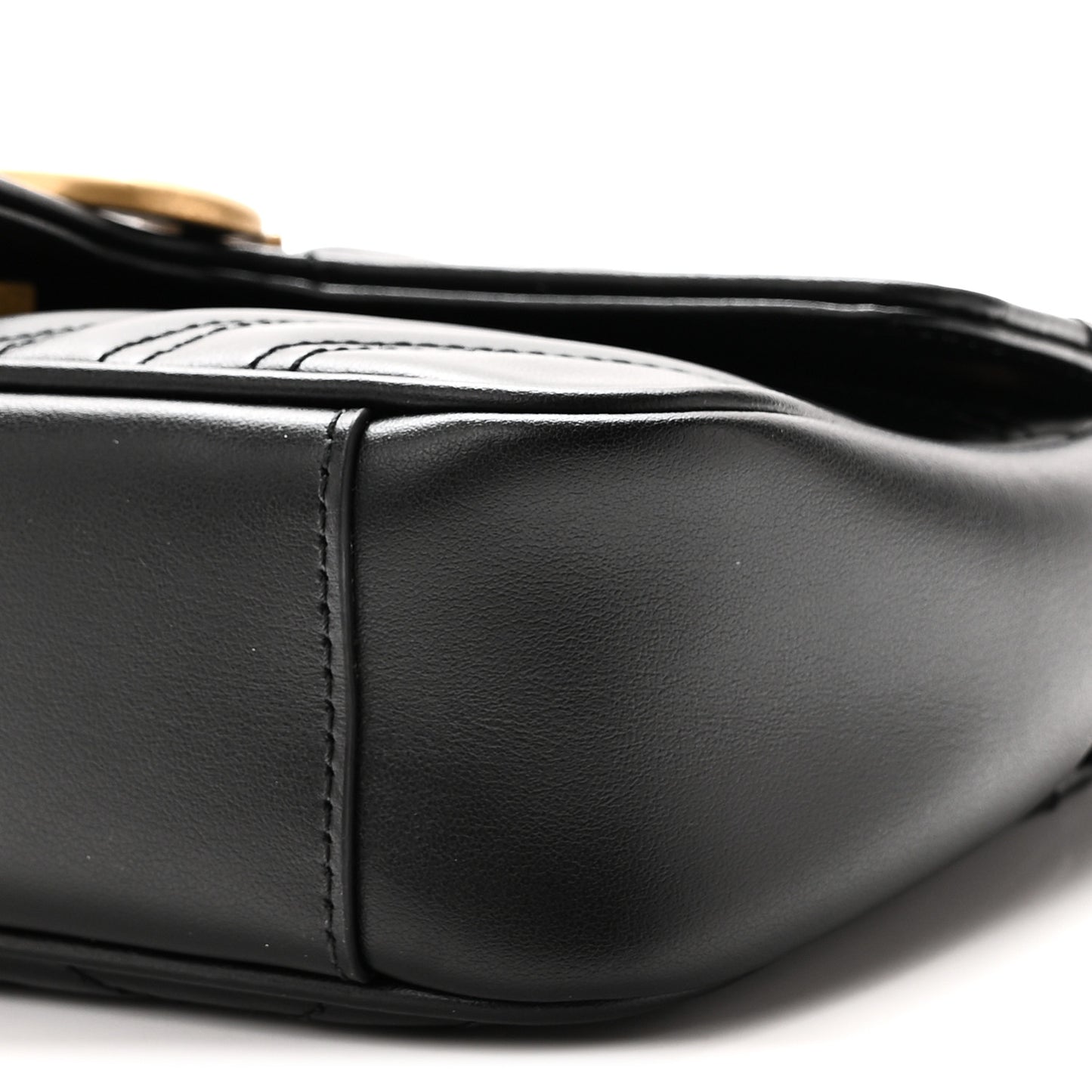 Calfskin Matelasse Mini GG Marmont Shoulder Bag Black