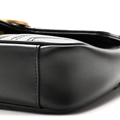 Gucci Calfskin Matelasse Mini GG Marmont Shoulder Bag Black 10 of 10