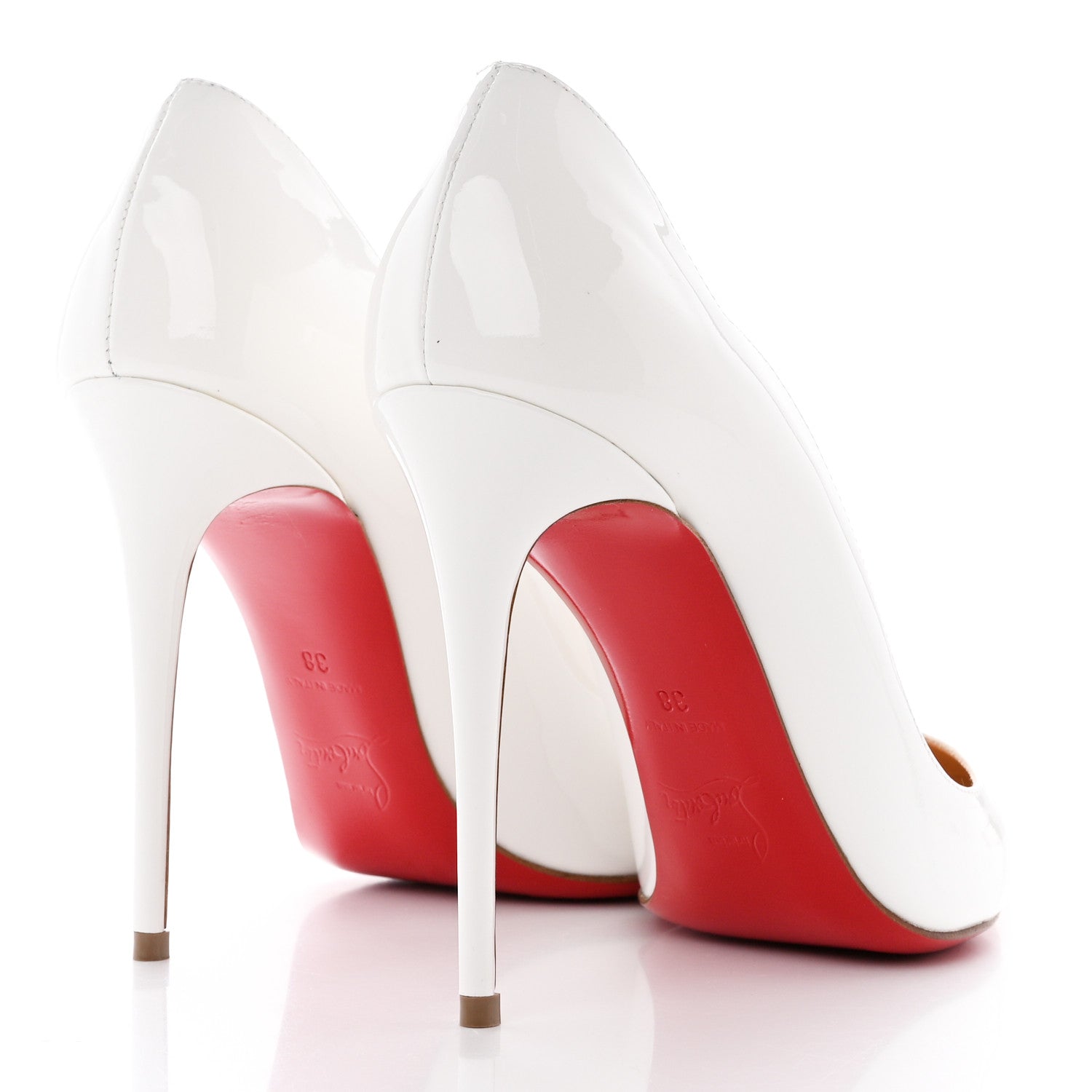 Christian Louboutin Patent Hot Chick 100 Pumps 38 White 4 of 9