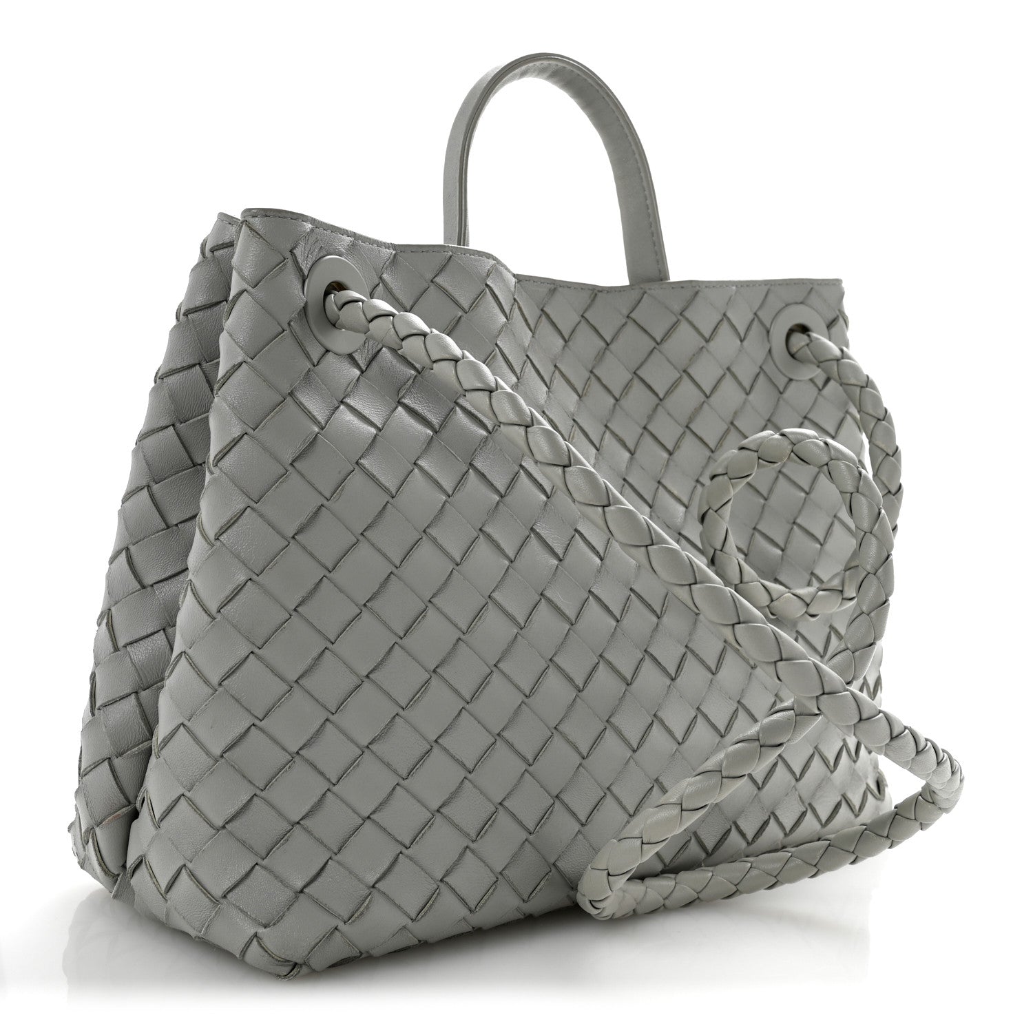 Bottega Veneta Nappa Intrecciato Medium Andiamo Shoulder Bag Sterling 3 of 12