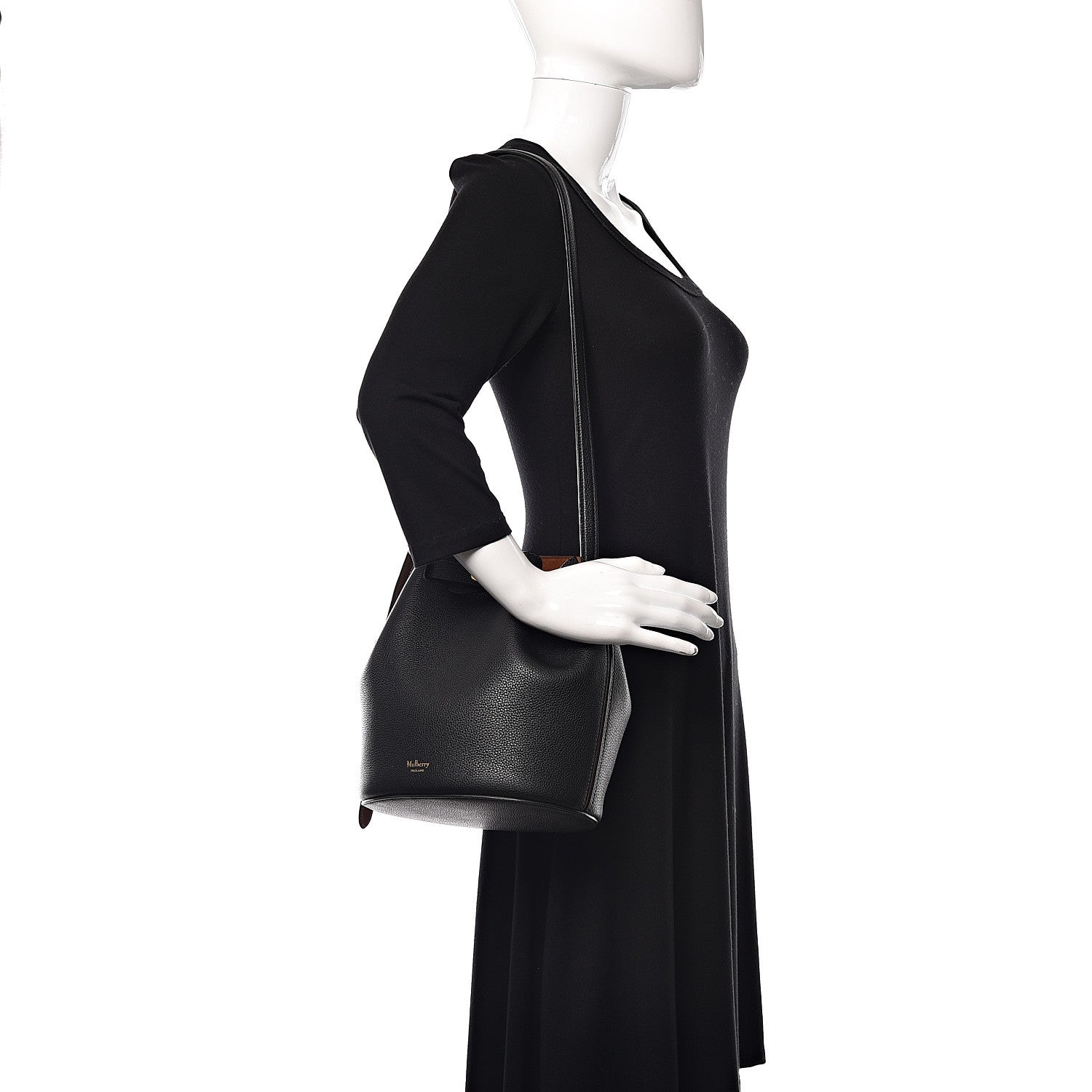 Mulberry Small Classic Grain Calfskin Small Abbey Bucket Bag Black 2 of 14