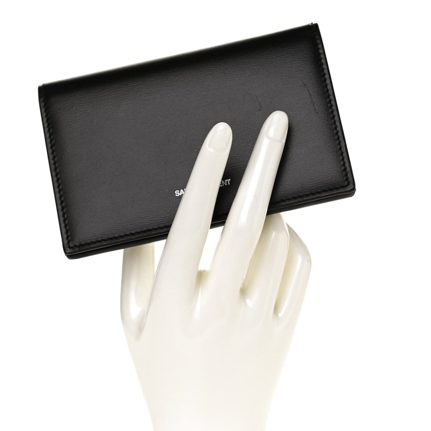 Calfskin Fragments Flap Wallet Black