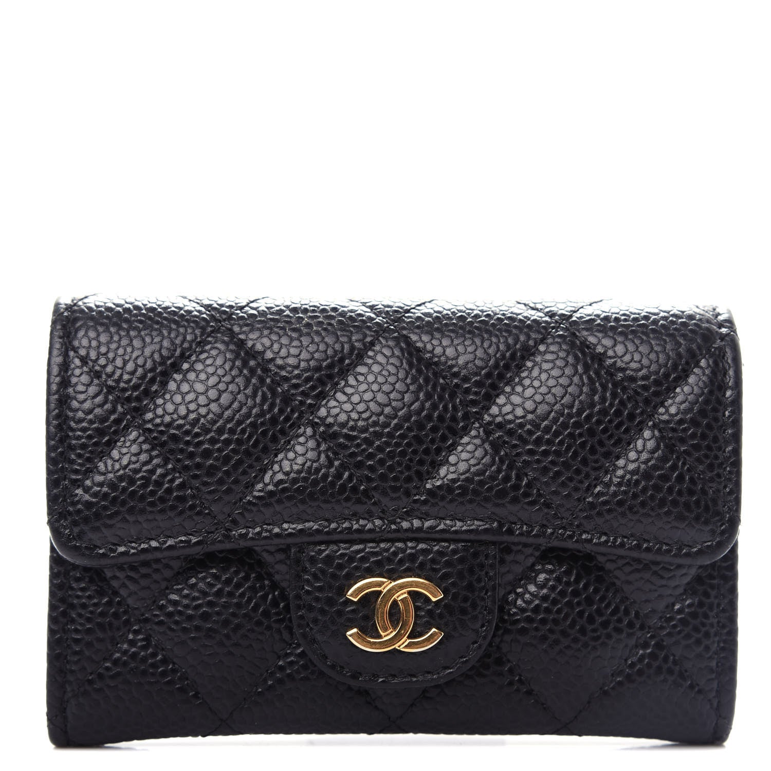 Chanel Caviar Quilted Flap Card Holder Black 1 of 9