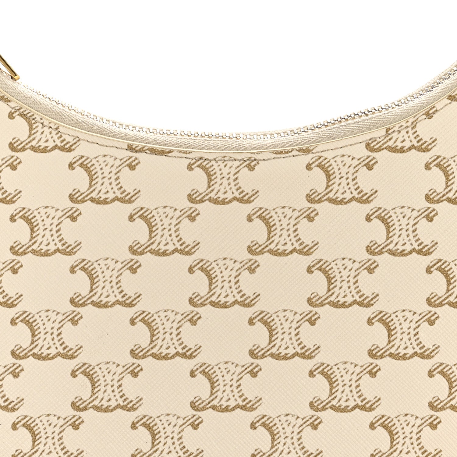 Celine Canvas Calfskin Ava Triomphe Shoulder Bag White 9 of 14